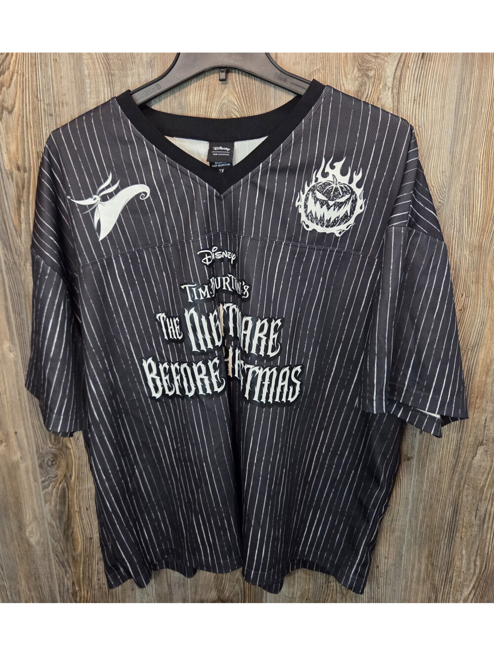 Disney Nightmare Before Christmas Jack Skellington 93 Jersey Shirt Sz 2XL Black